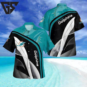 Miami Dolphins Velocity Stripes Hawaiian Shirt Miami Dolphins Velocity Stripes Hawaiian Shirt