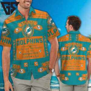 Miami Dolphins Vintage Champion Hawaiian Shirt Miami Dolphins Vintage Champion Hawaiian Shirt