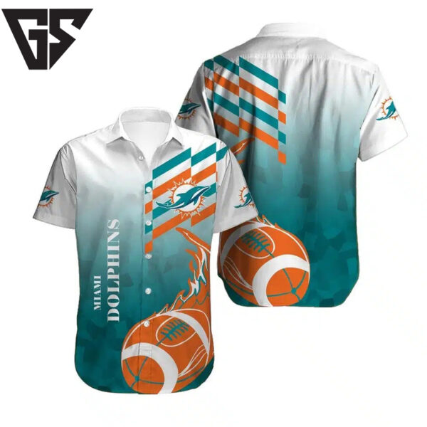 Miami Dolphins Wave Strike Hawaiian Shirt