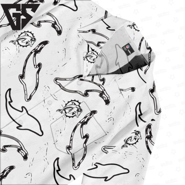 Miami Dolphins White Sea Hawaiian Shirt