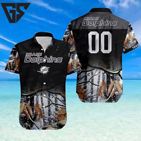 Miami Dolphins Winter Camouflage Hawaiian Shirt