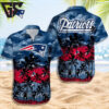 New England Patriots Beachside Retreat Hawaiian Shirt
