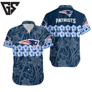 New England Patriots Flower And Hawaiian Shirt