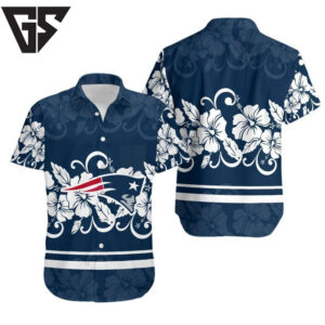 New England Patriots Hibiscus Flowers Hawaiian Shirt