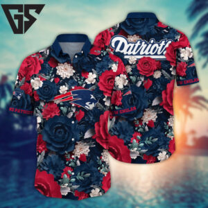 New England Patriots Sunset Wave Hawaiian Shirt New England Patriots Sunset Wave Hawaiian Shirt