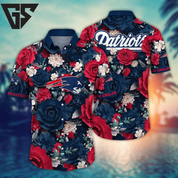 New England Patriots Sunset Wave Hawaiian Shirt