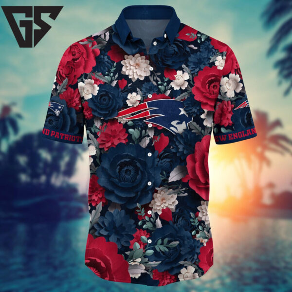 New England Patriots Sunset Wave Hawaiian Shirt