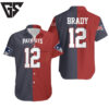 New England Patriots Tom Bradynavy 12 Two Tone Hawaiian Shirt