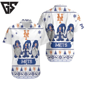 New York Mets Gnomes Coastal Chill Hawaiian Shirt New York Mets Gnomes Coastal Chill Hawaiian Shirt
