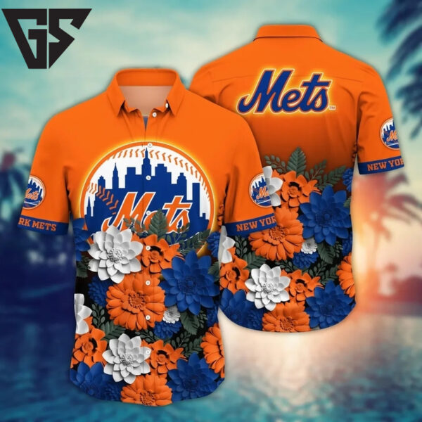 New York Mets Island Blooms Hawaiian Shirt