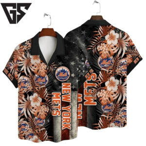 New York Mets Palm Paradise Hawaiian Shirt New York Mets Palm Paradise Hawaiian Shirt