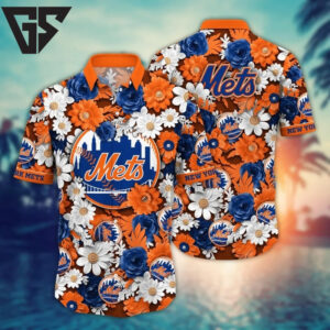 New York Mets Paper Flower Hawaiian shirt New York Mets Paper Flower Hawaiian shirt