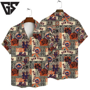 New York Mets Seaside Escape Hawaiian Shirt New York Mets Seaside Escape Hawaiian Shirt