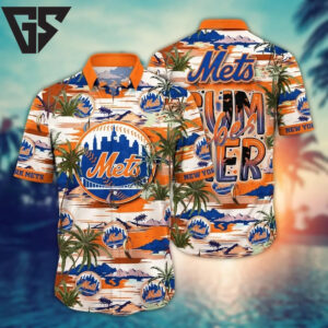 New York Mets Summer Vibers Hawaiian Shirt New York Mets Summer Vibers Hawaiian Shirt