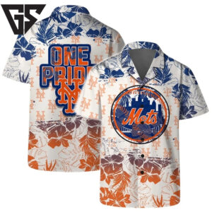 New York Mets Team Logo One Pride Hawaiian Shirt New York Mets Team Logo One Pride Hawaiian Shirt