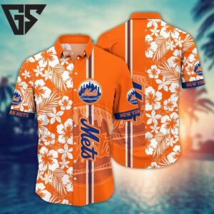 New York Mets Tiki Breeze Hawaiian Shirt New York Mets Tiki Breeze Hawaiian Shirt