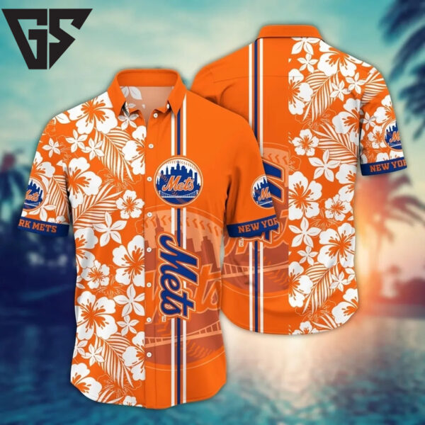 New York Mets Tiki Breeze Hawaiian Shirt