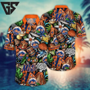New York Mets Tropic Teal Hawaiian Shirt New York Mets Tropic Teal Hawaiian Shirt