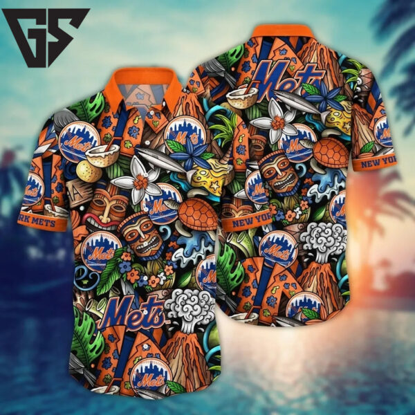 New York Mets Tropic Teal Hawaiian Shirt