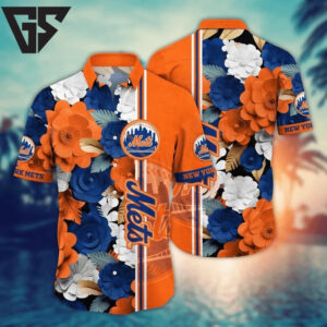 New York Mets Tropical Blossom Hawaiian shirt New York Mets Tropical Blossom Hawaiian shirt