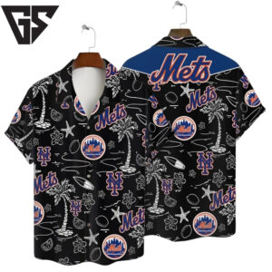 New York Mets Tropical Breeze Hawaiian Shirt New York Mets Tropical Breeze Hawaiian Shirt