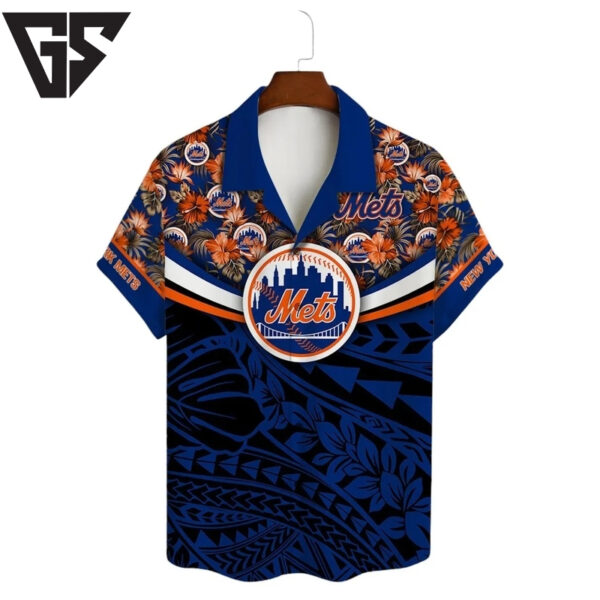New York Mets Tropical Custom Name And Number Hawaiian Shirt