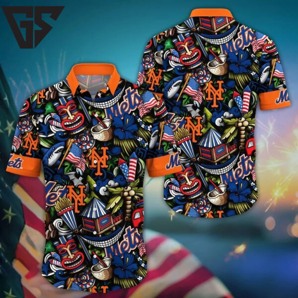 New York Mets Tropical Fanatics Hawaiian Shirt