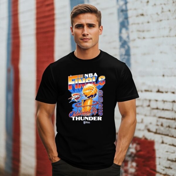 Okc Thunder 2025 Nba Finals Vintage Hoop And Trophy T-Shirt