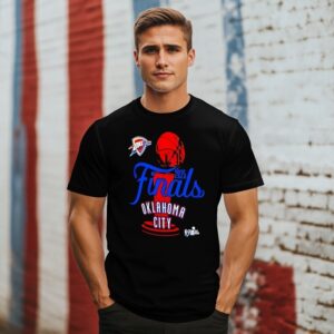 Oklahoma City Thunder 2025 Nba Finals Skyline Trophy T-Shirt