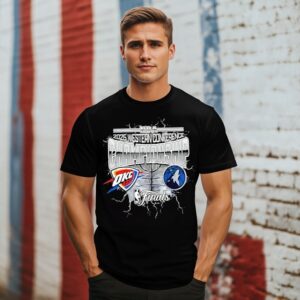 Oklahoma City Thunder Vs Timberwolves 2025 Conference Finals Matchup T-Shirt Oklahoma City Thunder Vs Timberwolves 2025 Conference Finals Matchup T-Shirt
