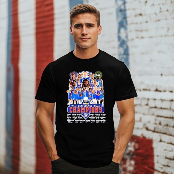 Oklahoma City Thunder West Conference Finals Champions 2024 2025 Players Signatures T-Shirt