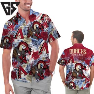 Personalized Arizona Diamondbacks Mascot Tropical Flower Hawaiian Shirt Personalized Arizona Diamondbacks Mascot Tropical Flower Hawaiian Shirt