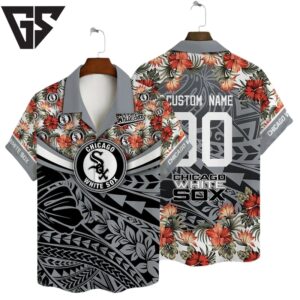 Personalized Chicago White Sox Flower Pattern Hawaiian Shirt