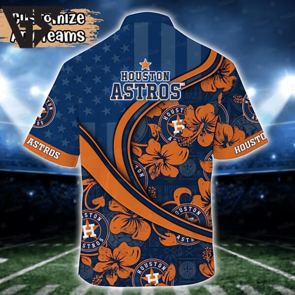 Personalized Houston Astros Hibiscus Swirl Hawaiian Shirt