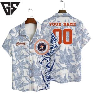 Personalized Houston Astros Tribal Wave Hawaiian Shirt Personalized Houston Astros Tribal Wave Hawaiian Shirt