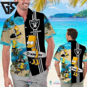 Personalized Las Vegas Raiders Bart’s Tropical Surf Hawaiian Shirt Personalized Las Vegas Raiders Bart’s Tropical Surf Hawaiian Shirt