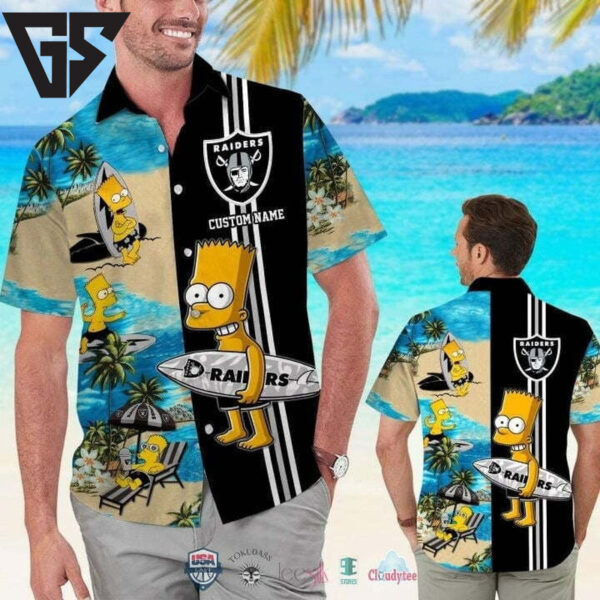 Personalized Las Vegas Raiders Bart’s Tropical Surf Hawaiian Shirt
