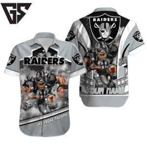 Personalized Las Vegas Raiders Beast Mode Gridiron Hawaiian Shirt Personalized Las Vegas Raiders Beast Mode Gridiron Hawaiian Shirt