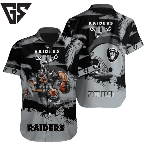 Personalized Las Vegas Raiders Football Jungle Vibes Aloha Shirt
