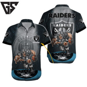 Personalized Las Vegas Raiders Galactic Blitz Hawaiian Shirt Personalized Las Vegas Raiders Galactic Blitz Hawaiian Shirt