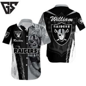 Personalized Las Vegas Raiders Gridiron Beast Hawaiian Shirt Personalized Las Vegas Raiders Gridiron Beast Hawaiian Shirt