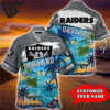 Personalized Las Vegas Raiders Island Sunset Hawaiian Shirt