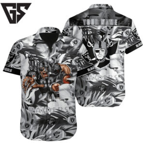 Personalized Las Vegas Raiders Jungle Charge Hawaiian Shirt Personalized Las Vegas Raiders Jungle Charge Hawaiian Shirt