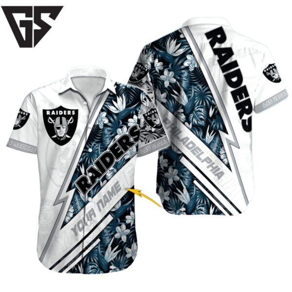 Personalized Las Vegas Raiders Lightning Tropic Hawaiian Shirt