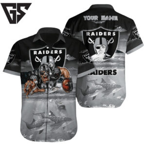 Personalized Las Vegas Raiders Ocean Fury Hawaiian Shirt Personalized Las Vegas Raiders Ocean Fury Hawaiian Shirt