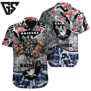 Personalized Las Vegas Raiders Oceanic Jungle Hawaiian Shirt Personalized Las Vegas Raiders Oceanic Jungle Hawaiian Shirt