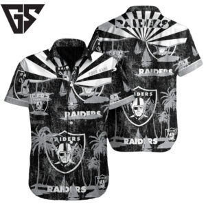 Personalized Las Vegas Raiders Retro Sunset Hawaiian Shirt Personalized Las Vegas Raiders Retro Sunset Hawaiian Shirt
