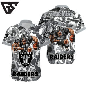 Personalized Las Vegas Raiders Storm Tackle Hawaiian Shirt Personalized Las Vegas Raiders Storm Tackle Hawaiian Shirt