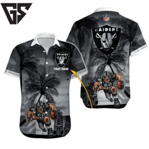 Personalized Las Vegas Raiders Tribal Sunset Hawaiian Shirt Personalized Las Vegas Raiders Tribal Sunset Hawaiian Shirt