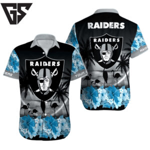 Personalized Las Vegas Raiders Tropical Glow Hawaiian Shirt Personalized Las Vegas Raiders Tropical Glow Hawaiian Shirt